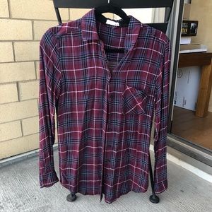 Garage purple plaid shirt